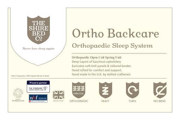 An image for Shire Bed Company Ortho Backcare Mattress + Premium Divan Bed