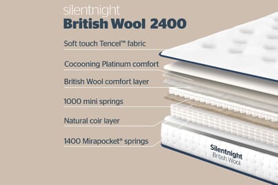 An image for Silentnight British Wool 2400 Pocket Mattress 
