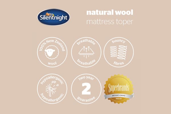 An image for Silentnight Natural Wool Collection Mattress Topper