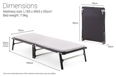An image for Jay-Be CE70 Compact Folding Bed with Mattress
