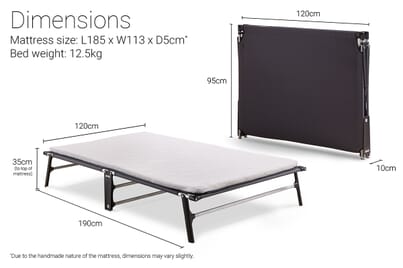 An image for Jay-Be CE120 Compact Folding Small Double Bed with Mattress