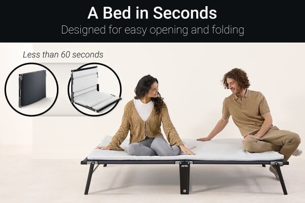 An image for Jay-Be CE120 Compact Folding Small Double Bed with Mattress