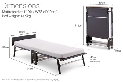 An image for Jay-Be RE80 Rollaway Folding Bed with e-Fibre Mattress
