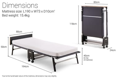 An image for Jay-Be RM80 Rollaway Folding Bed with Memory Mattress