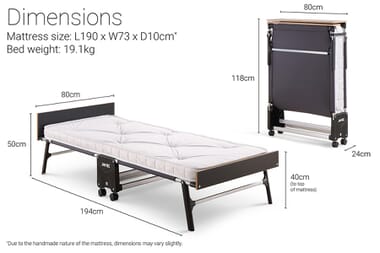 An image for Jay-Be GP80 Grand Folding Bed with e-Pocket Mattress 