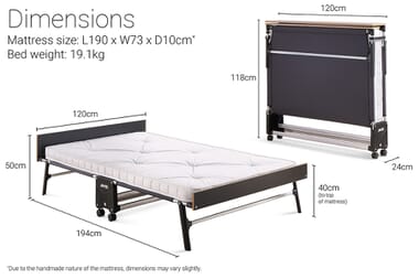 An image for Jay-Be GP120 Grand Folding Small Double Bed with e-Pocket Mattress