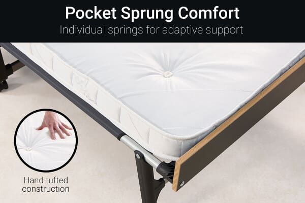 An image for Jay-Be GP120 Grand Folding Small Double Bed with e-Pocket Mattress