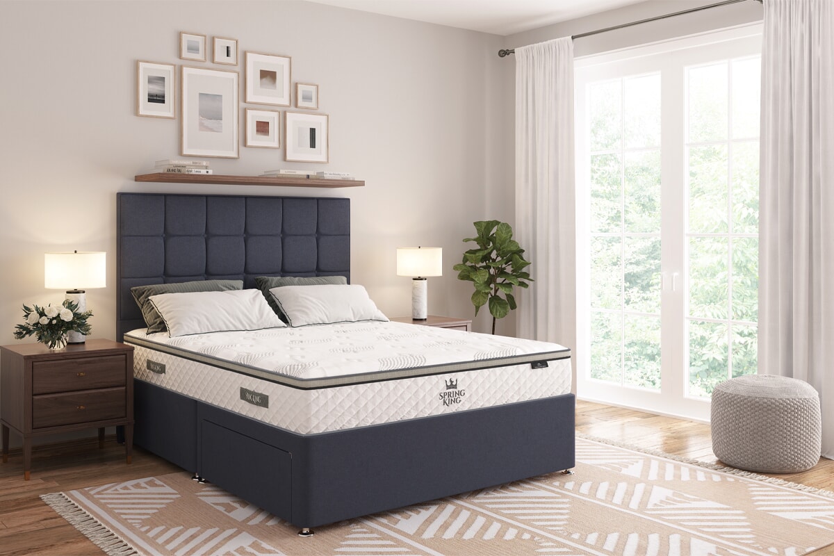 Spring King® Deluxe Ortho 2000 Gel Hybrid Mattress + Premium Divan Bed An image for Spring King® Deluxe Ortho 2000 Gel Hybrid Mattress + Premium Divan Bed