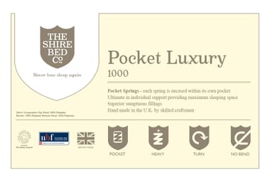 An image for Shire Bed Company Pocket Luxury 1000 Mattress + Premium Divan Bed