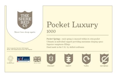 An image for Shire Bed Company Pocket Luxury 1000 Mattress + Premium Divan Bed