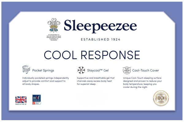 An image for Sleepeezee Cool Response Gel Hybrid Mattress