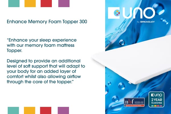 An image for UNO® Enhance Memory Foam Mattress Topper 300