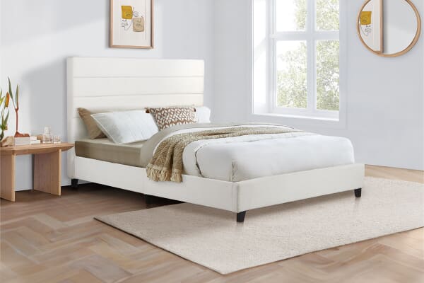 An image for Birlea Lucas Upholstered Bed - Ivory Boucle
