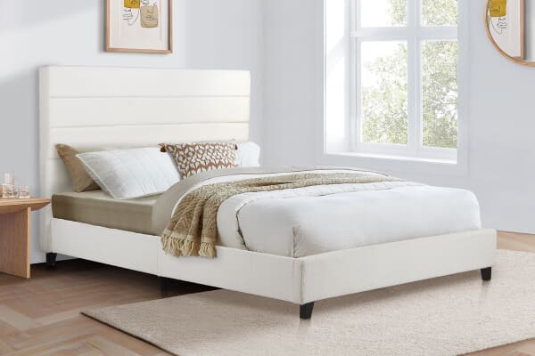 An image for Birlea Lucas Upholstered Bed - Ivory Boucle