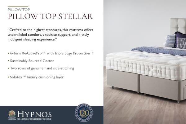 An image for Hypnos Pillow Top Stellar Superior Mattress + Premium Divan Bed