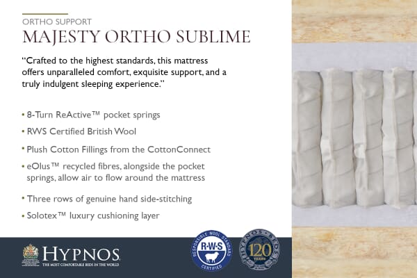 An image for Hypnos Majesty Ortho Sublime Mattress + Premium Divan Bed