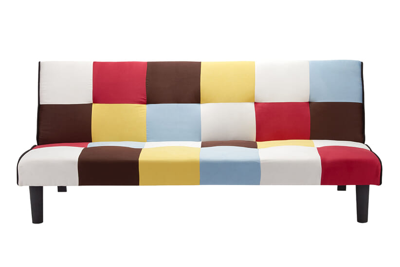 An image for Aurora Multi-Coloured Velvet Sofa Bed