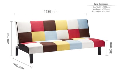 An image for Aurora Multi-Coloured Velvet Sofa Bed
