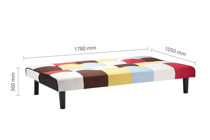 An image for Aurora Multi-Coloured Velvet Sofa Bed