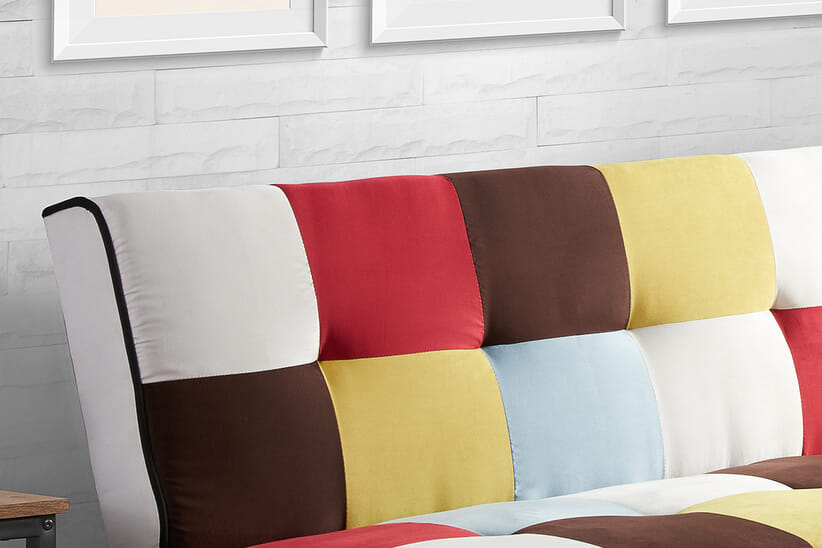 An image for Aurora Multi-Coloured Velvet Sofa Bed