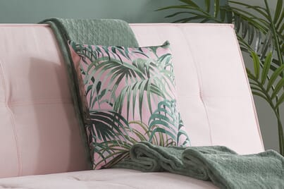 An image for Aurora Pink Velvet Sofa Bed