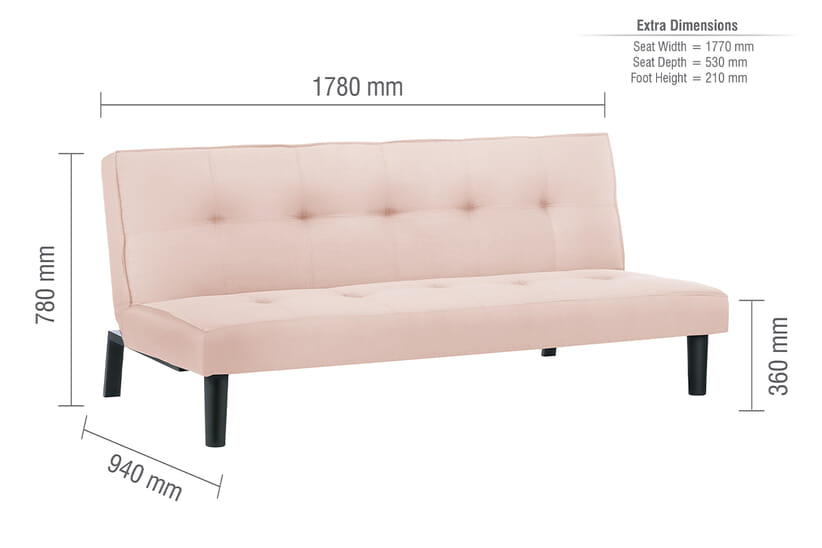 An image for Aurora Pink Velvet Sofa Bed