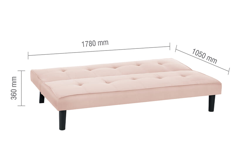 An image for Aurora Pink Velvet Sofa Bed