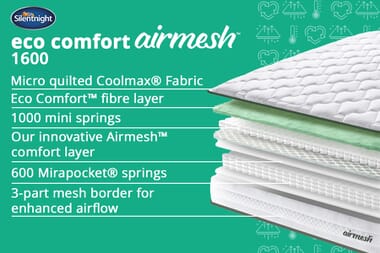 An image for Silentnight Eco Comfort Airmesh™ 1600 Pocket Mattress