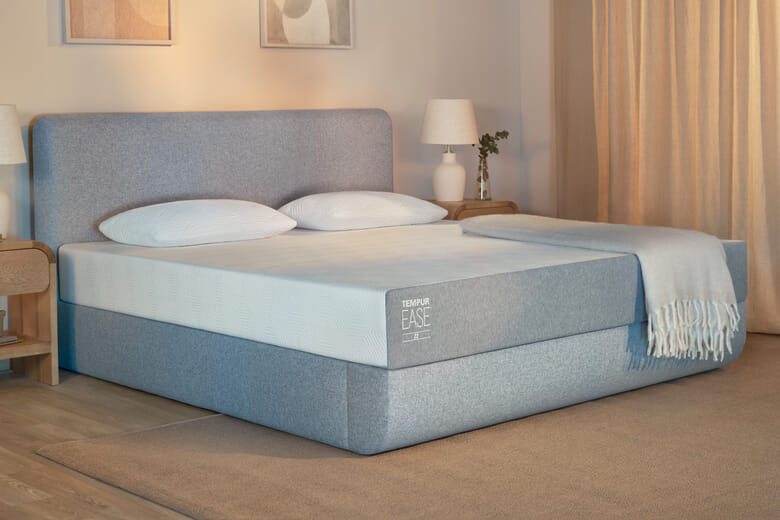 TEMPUR EASE� 22 Mattress + Premium Divan Bed, Bednextday_Silver, 2 Drawers, Double