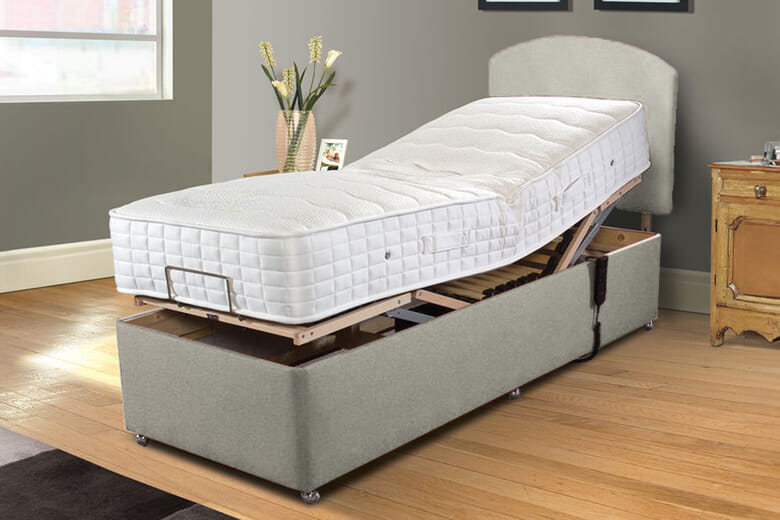 Uplift� Align Ortho 1000 Pocket Wool Adjustable Bed and Mattress Set, Bednextday_Carbon, 4 Drawers, Adjustable Double