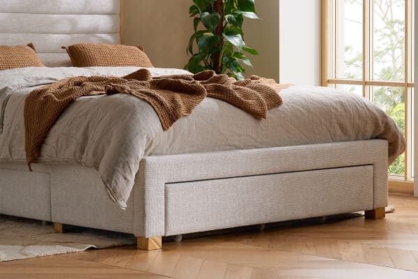 An image for Arabella Grey Velvet Storage Bed