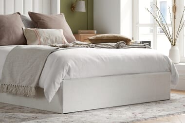 An image for Maisey Cream Fabric Ottoman Bed