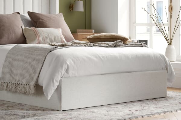 An image for Maisey Cream Fabric Ottoman Bed
