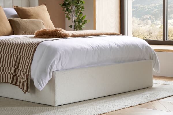 An image for Maisey White Boucle Ottoman Bed