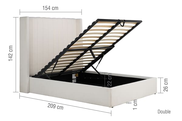 An image for Maisey White Boucle Ottoman Bed