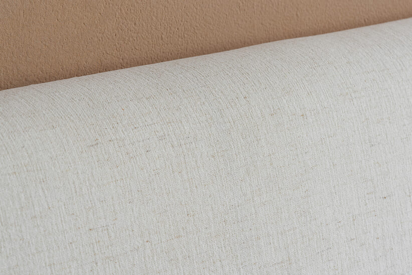 An image for Lanis Cream Fabric Ottoman Bed