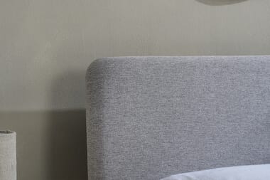 An image for Ezra Grey Fabric Bed