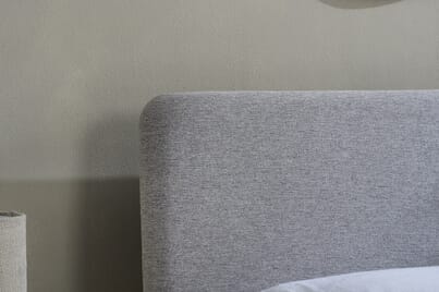 An image for Ezra Grey Fabric Bed