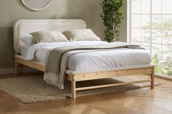 An image for Emmi White Fabric Boucle Bed