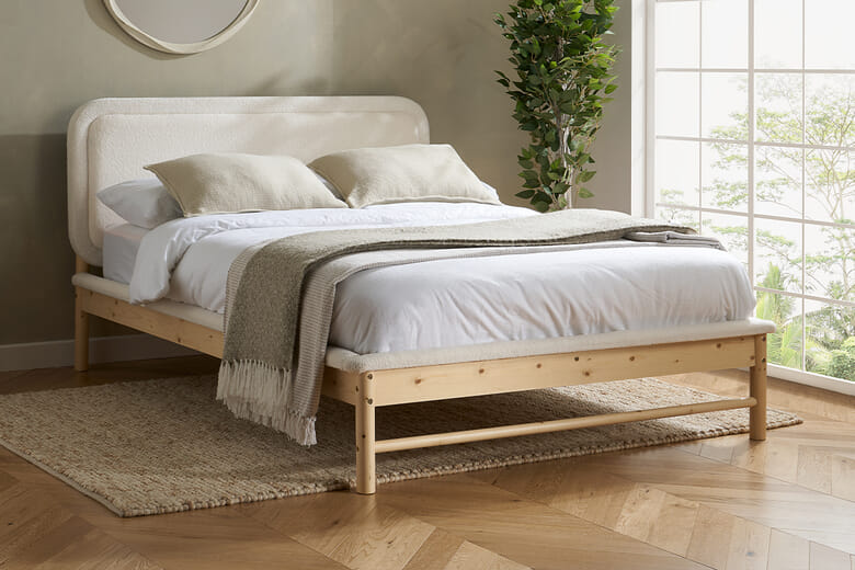 An image for Emmi White Fabric Boucle Bed