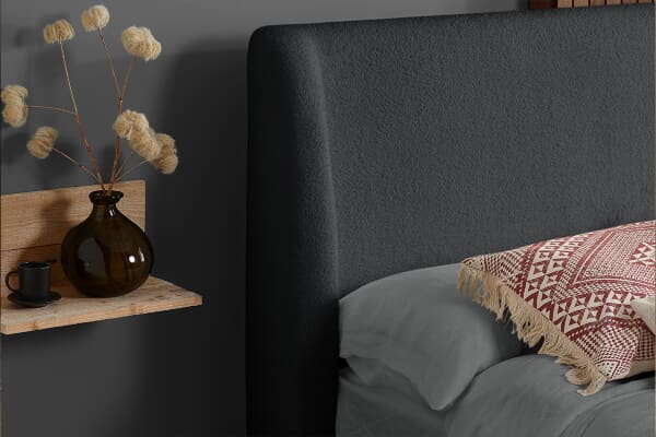 An image for Halfden Grey Boucle Bed