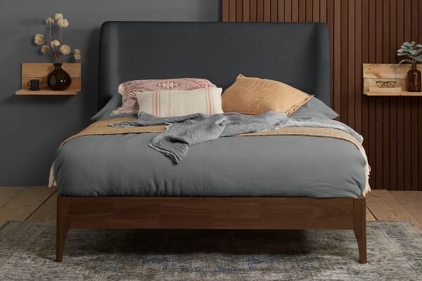 An image for Halfden Grey Boucle Bed