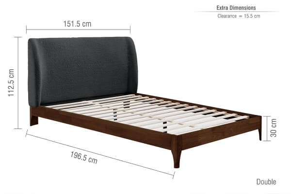 An image for Halfden Grey Boucle Bed