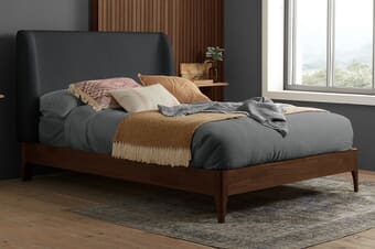A product image for the Halfden Grey Boucle Bed