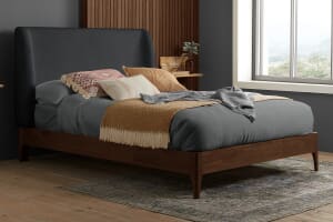 A product image for the Halfden Grey Boucle Bed