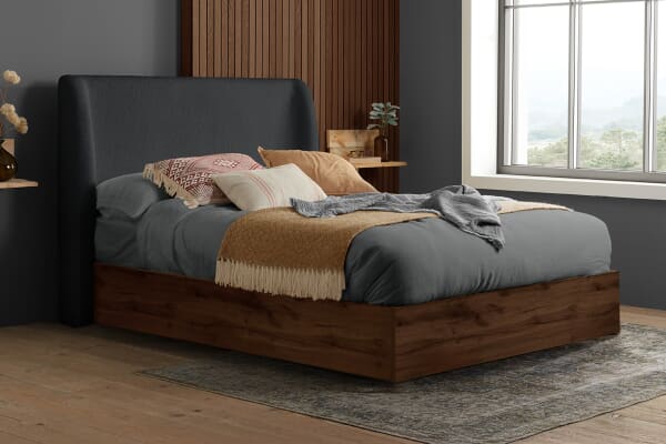 An image for Halfden Grey Boucle Ottoman Bed