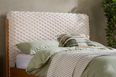 An image for Hatti White Fabric Bed