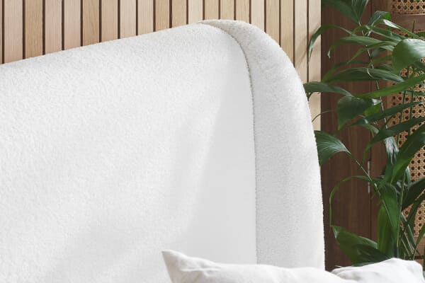 An image for Eden White Boucle Bed