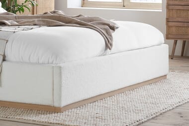 An image for Eden White Boucle Bed