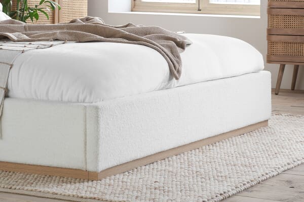 An image for Eden White Boucle Bed